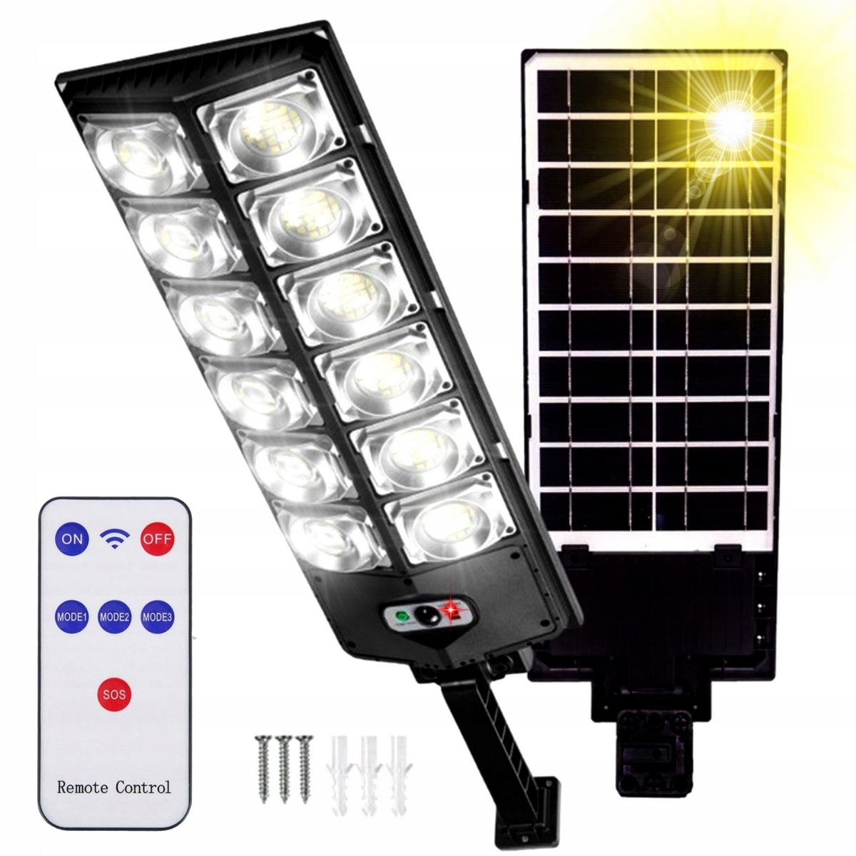 Multibig pouličné svietidlo 1200 W 45000 lm solárny výkon + Diaľkové ovládanie pre solárne indukčné nástenné svietidlo